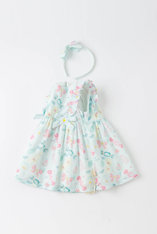 Blue print Dress set