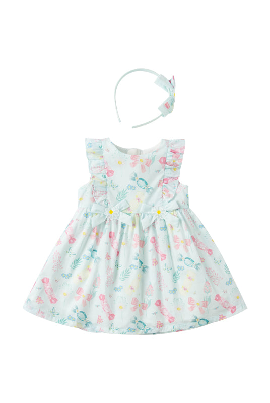 Blue print Dress set