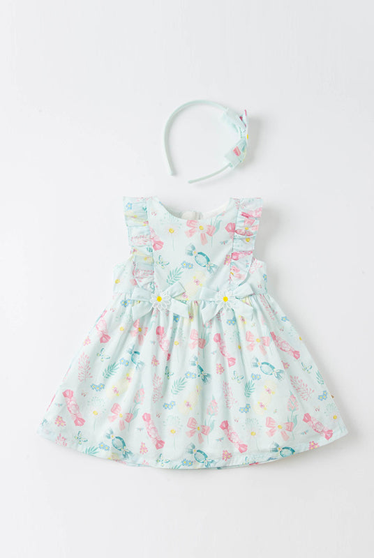 Blue print Dress set