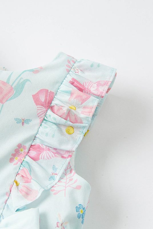 Blue print Dress set
