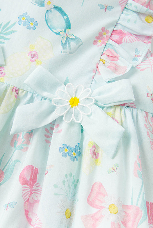 Blue print Dress set