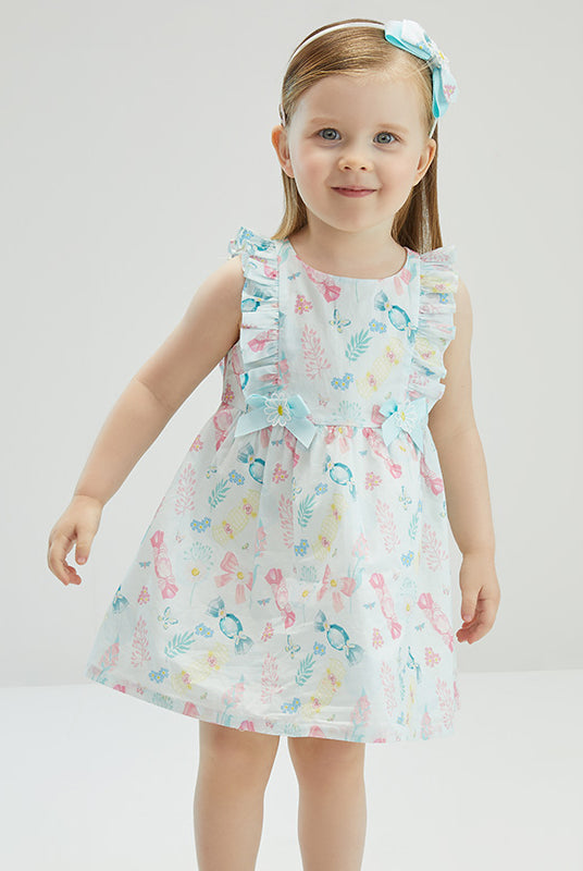 Blue print Dress set
