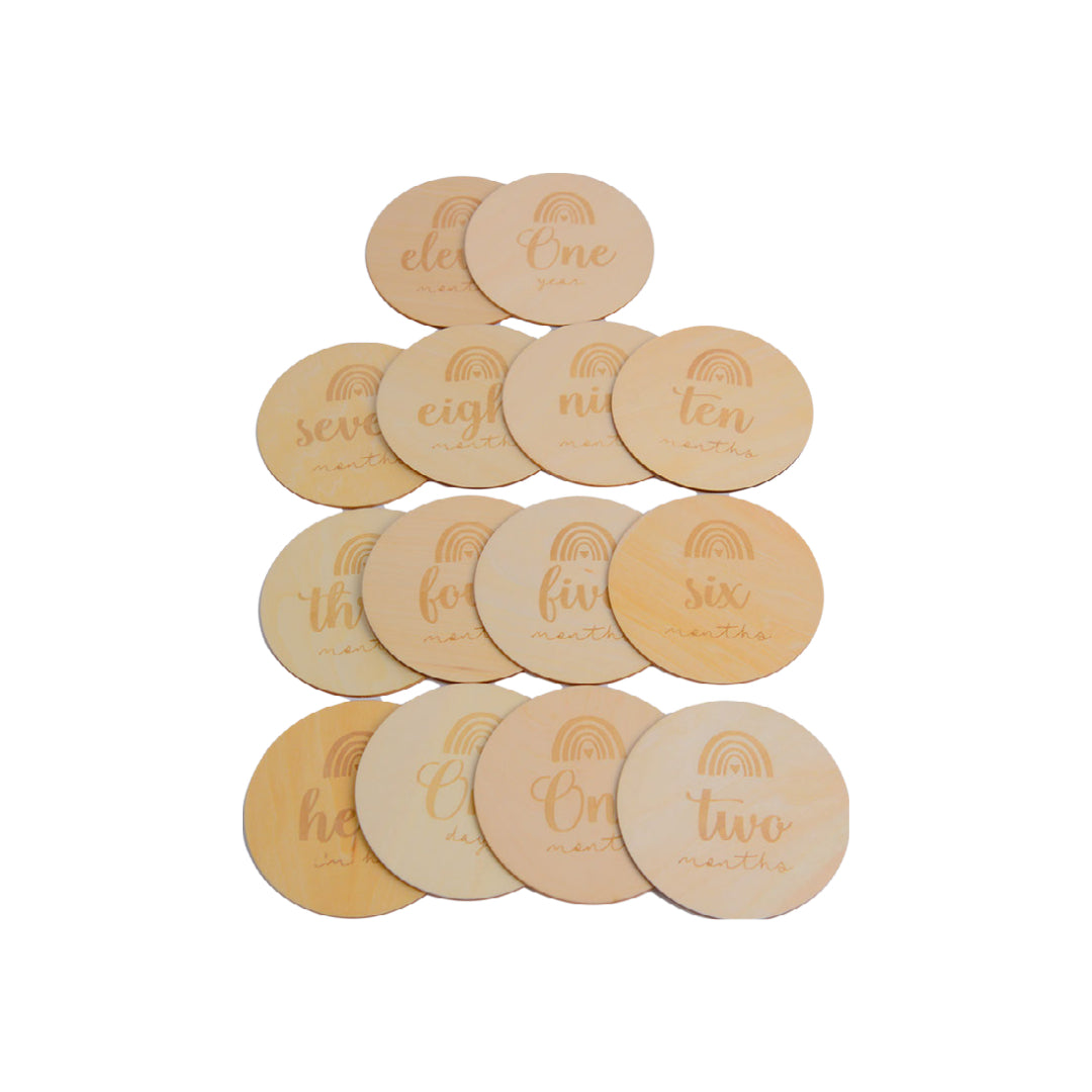 Wooden Milestone Disc Set