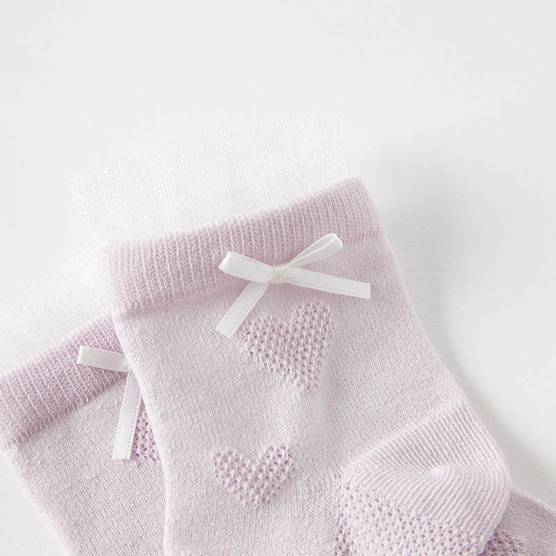 Purple hearts socks set