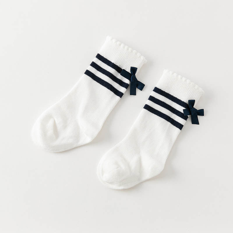 Knee high 3-stripes bow socks