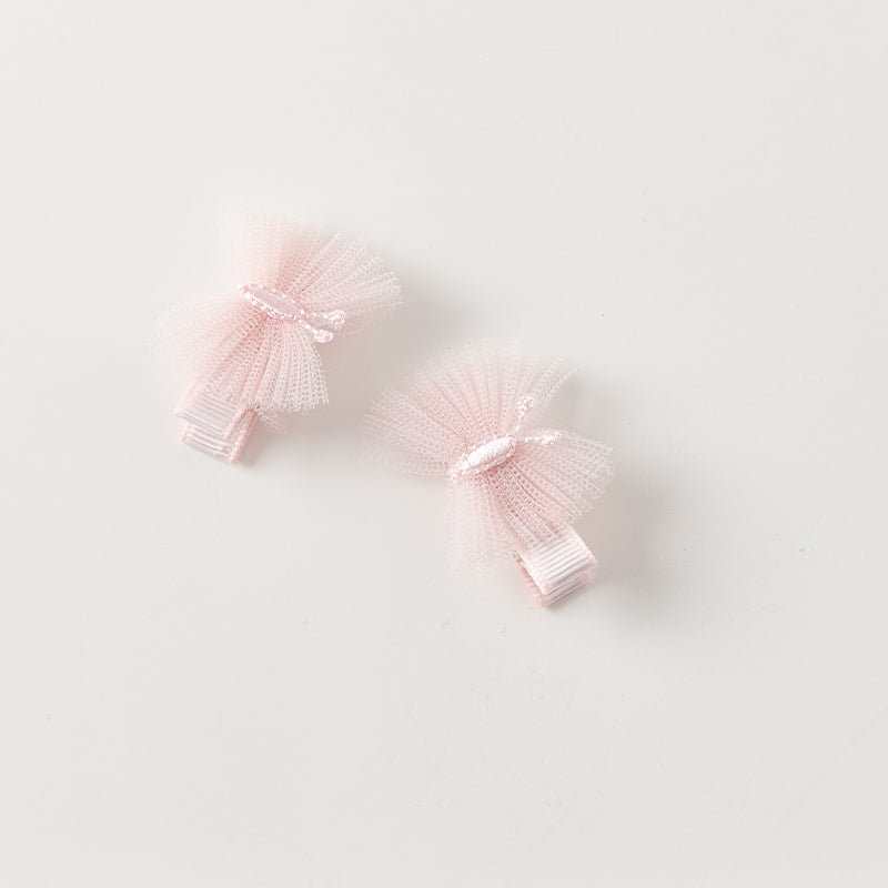 Pink Tulle Clip Set