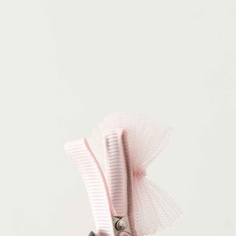 Pink Tulle Clip Set