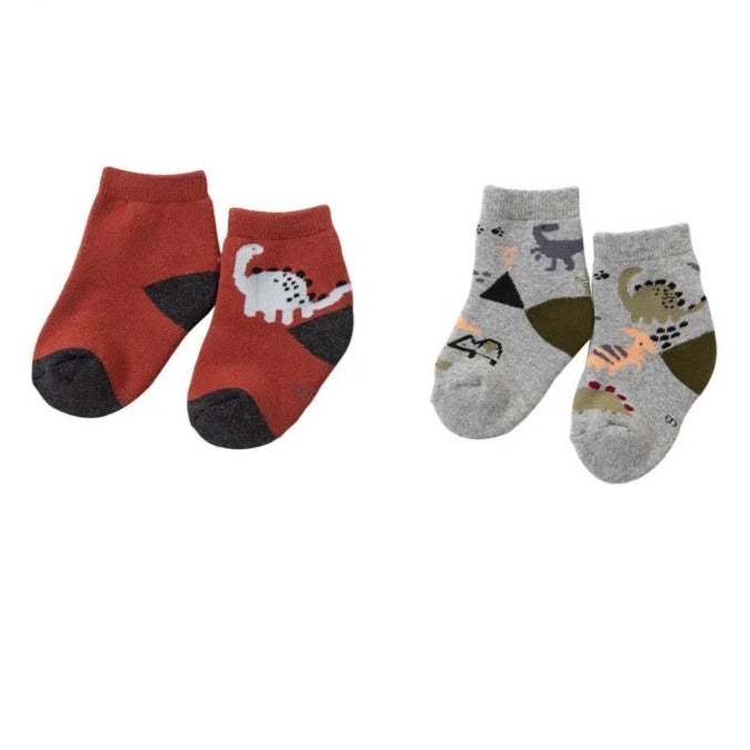 Red dinosour socks (2 pcs set)