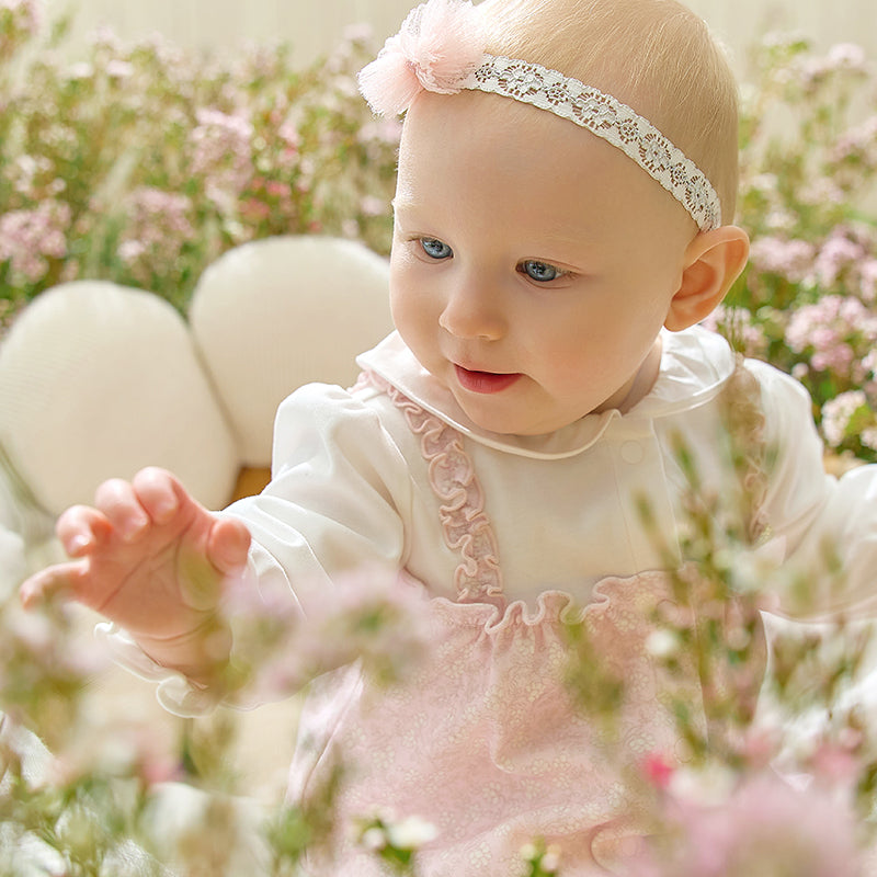 Pink floral romper