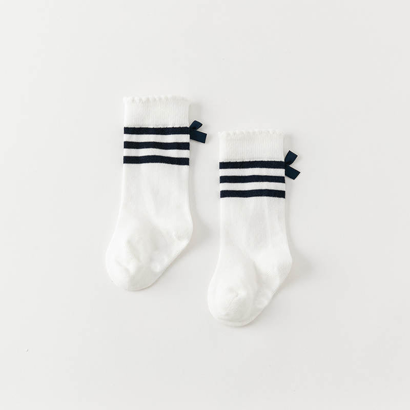 Knee high 3-stripes bow socks