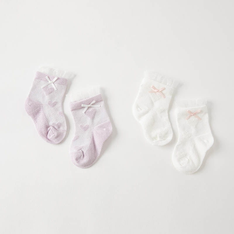 Purple hearts socks set