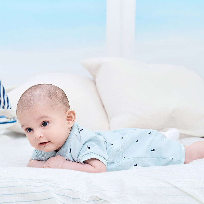 Blue polo romper