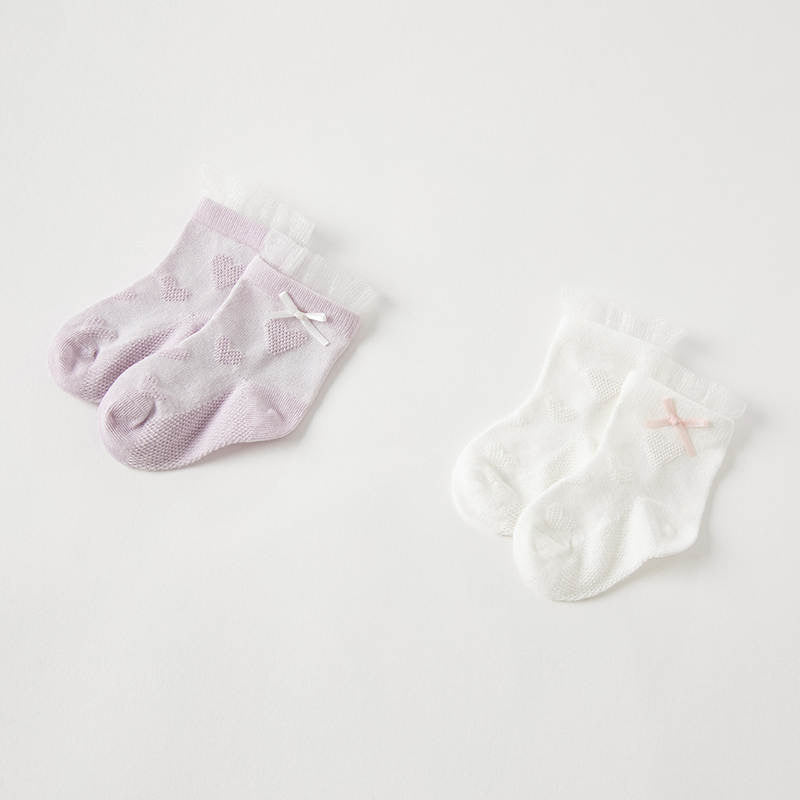 Purple hearts socks set