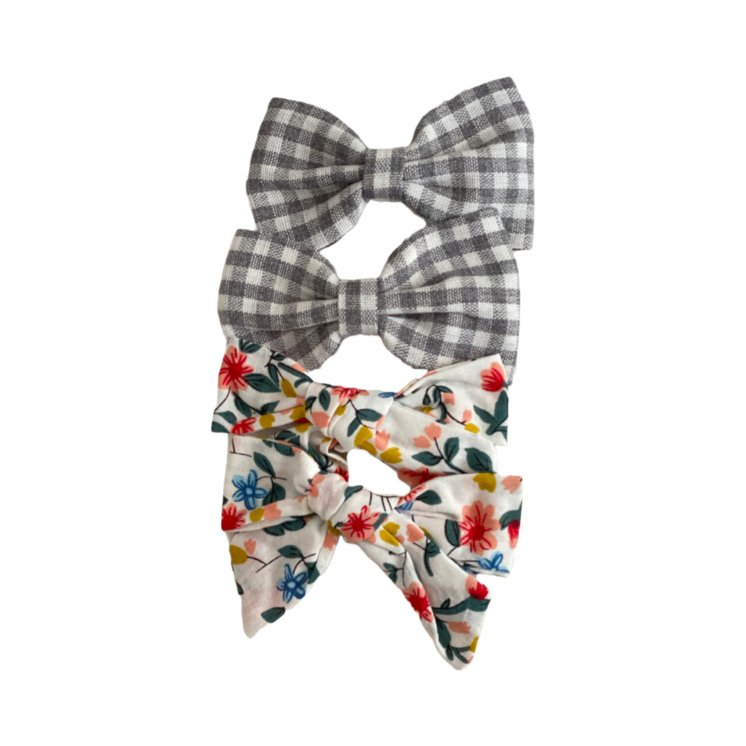 Multicolor Bow clip set