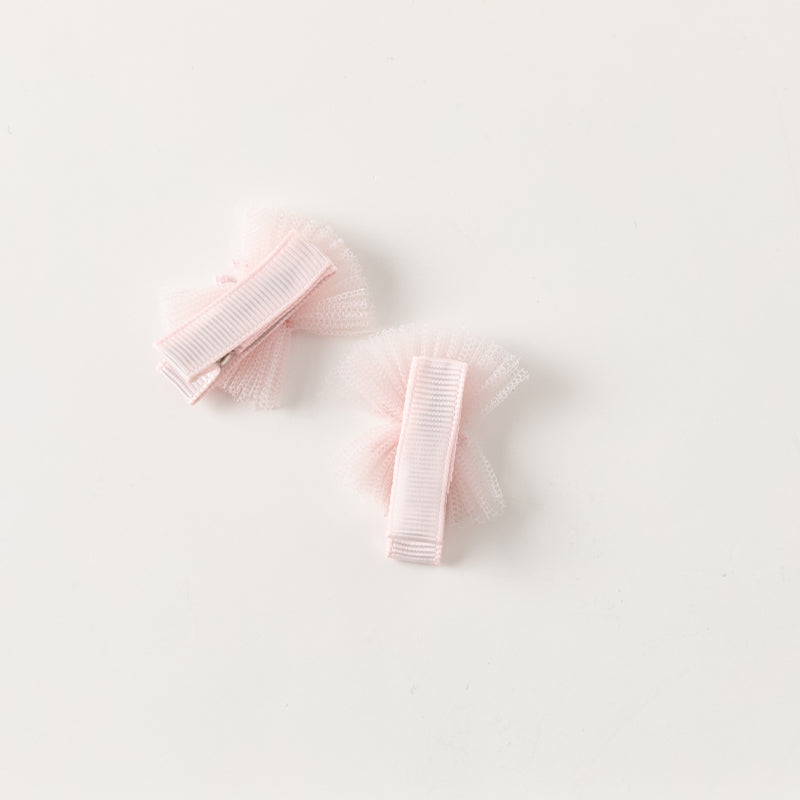 Pink Tulle Clip Set