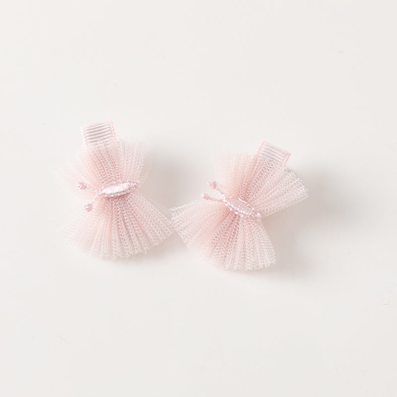 Pink Tulle Clip Set