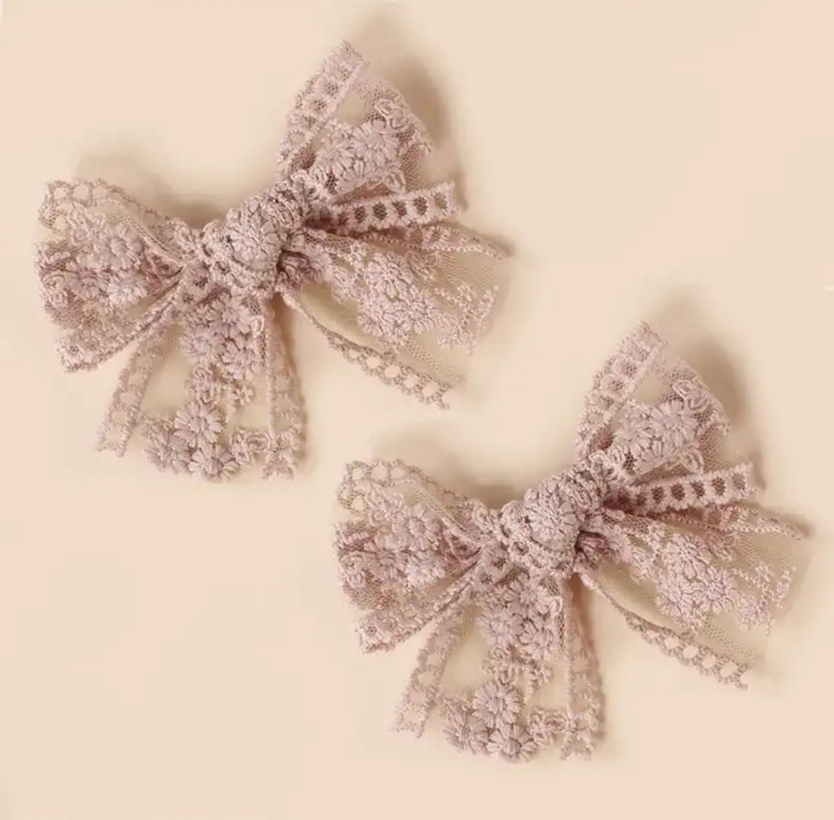 Small Lace Bow Clip (set)