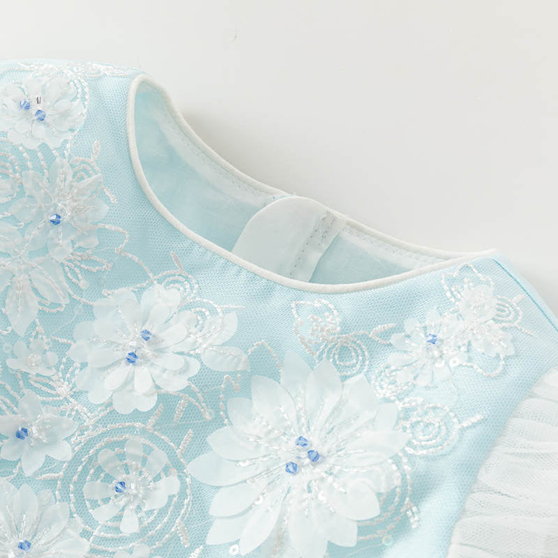 Blue 3D Flower Dress