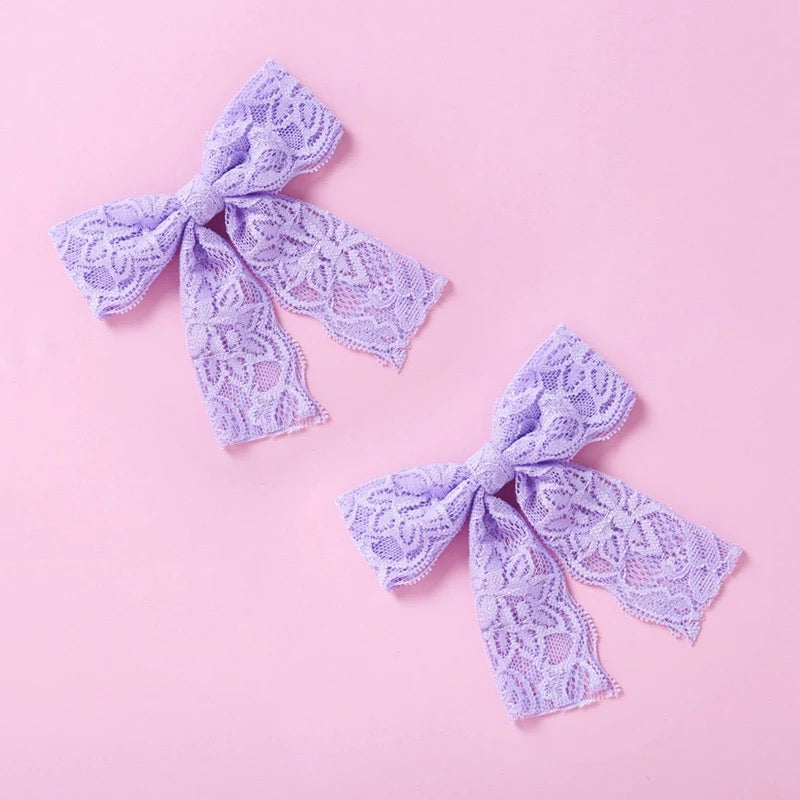 Lace Bow Clip Set