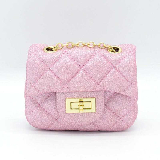 Mini Quilted Shimmery Crossbody Bag