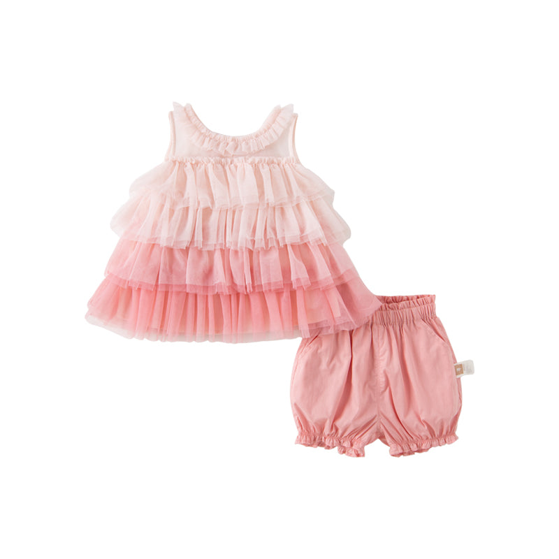 Ruffle Tulle Short Set