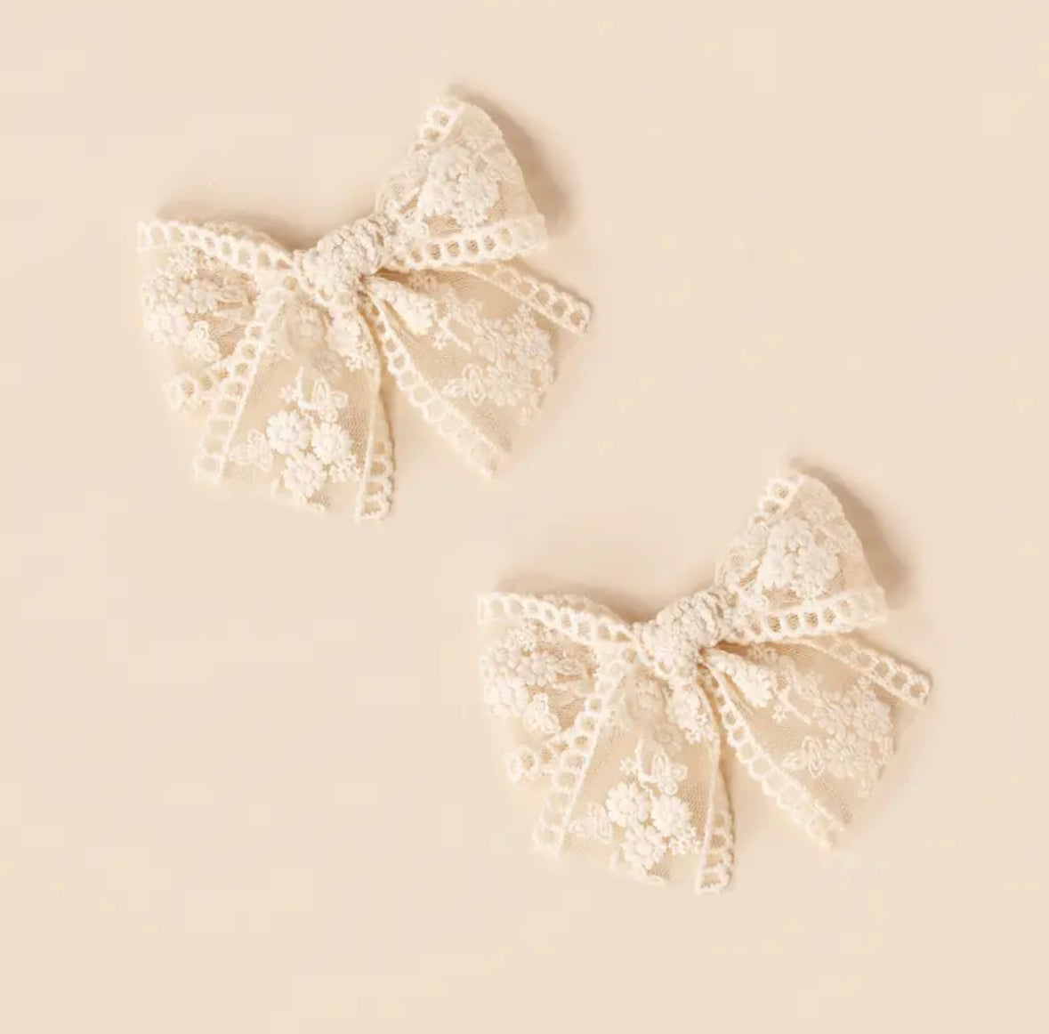 Small Lace Bow Clip (set)