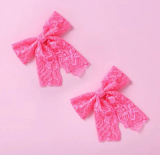 Lace Bow Clip Set