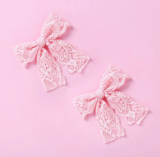 Lace Bow Clip Set