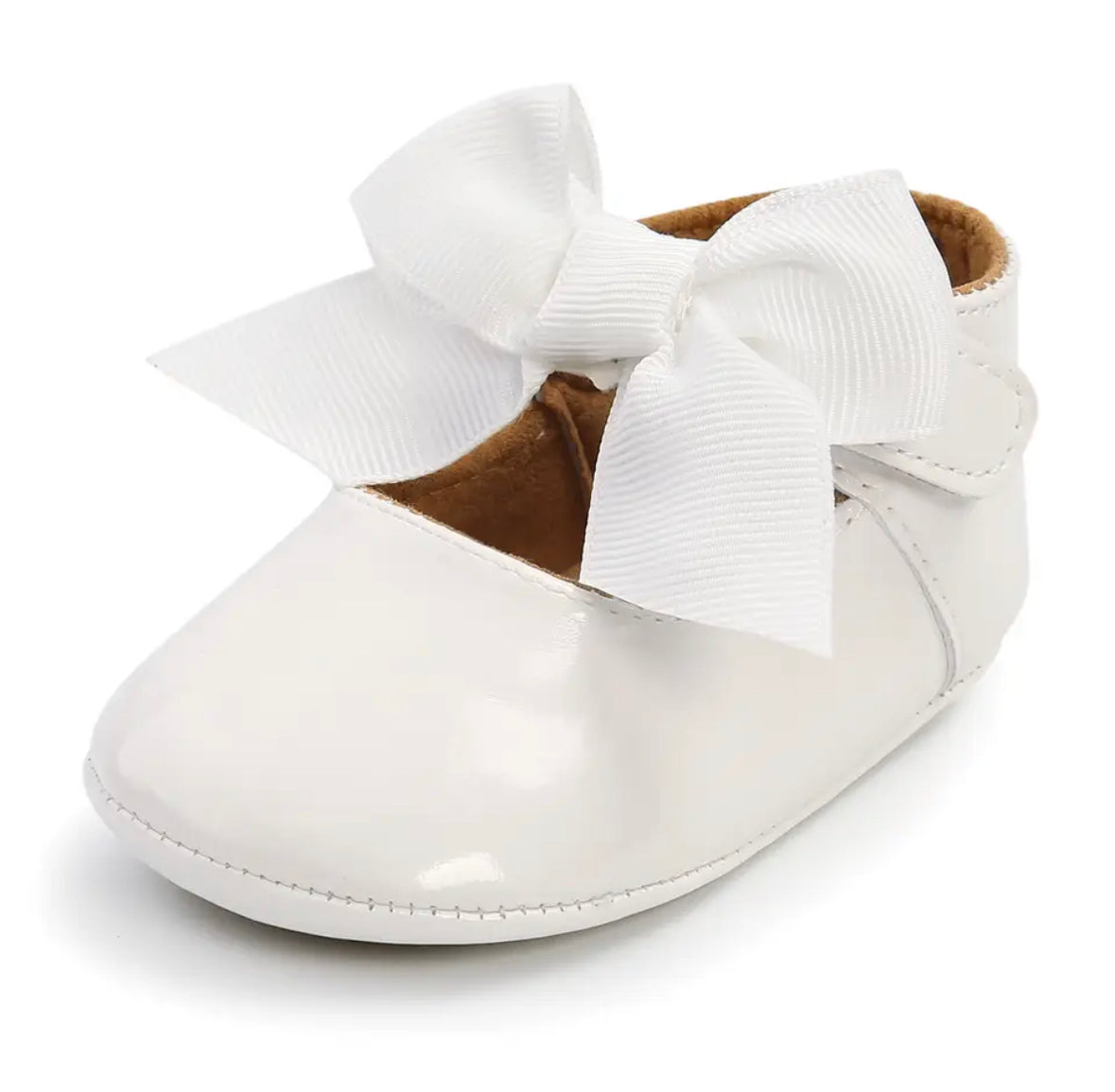 Patent baby girl anti slip shoes