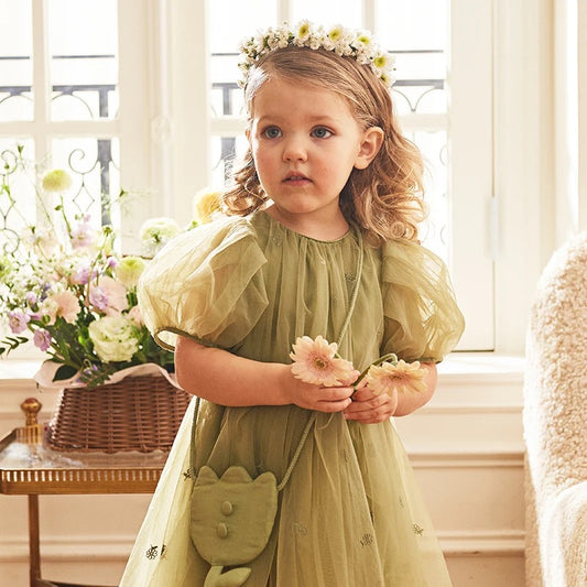 Olive Green Dress and Bag Set