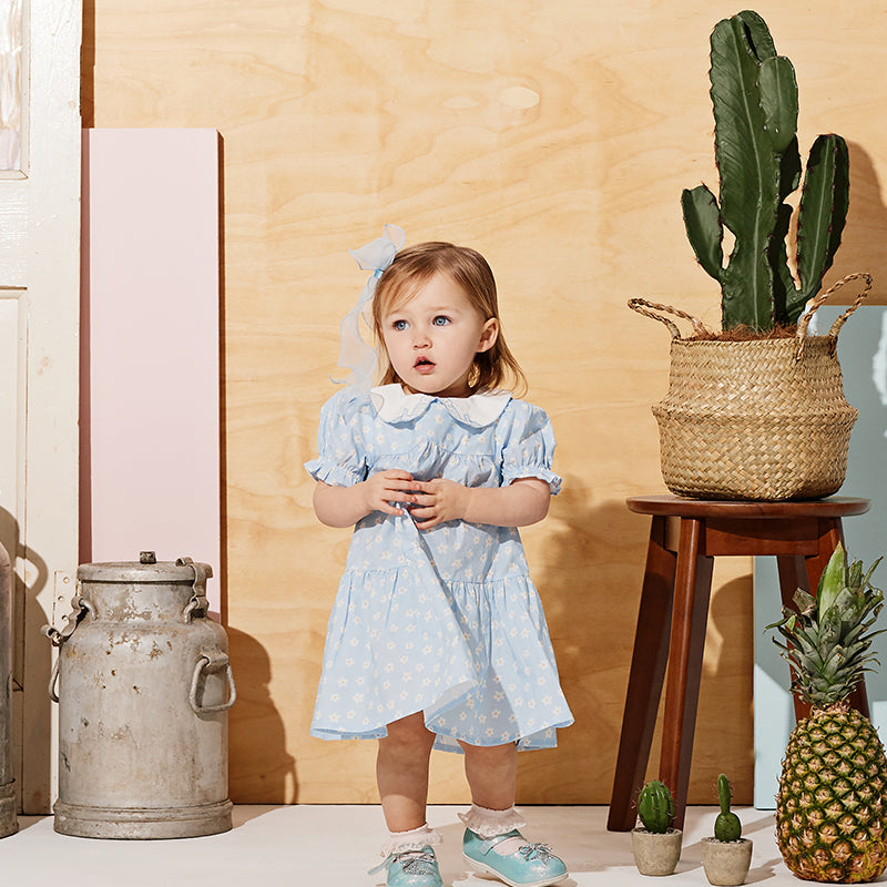 Sky Blue Floral Dress