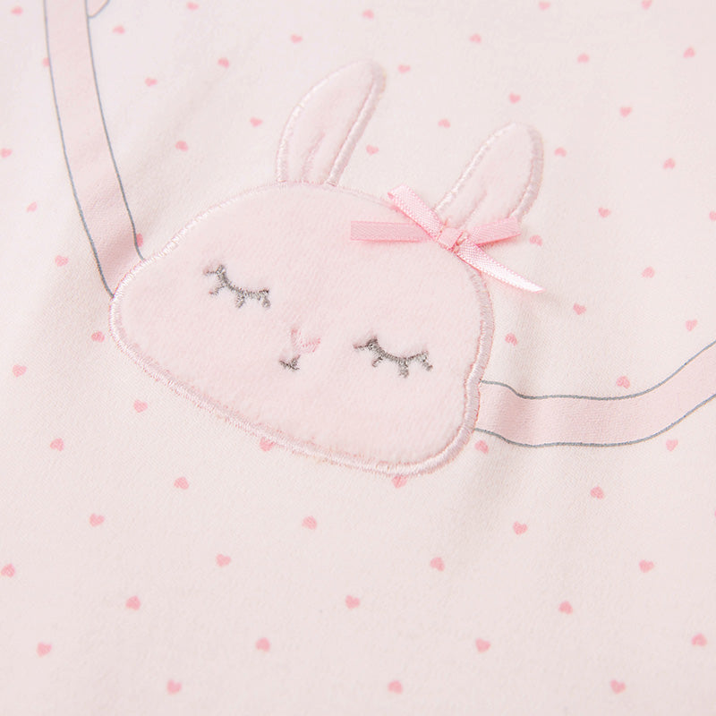 Pink rabbit purse girls romper