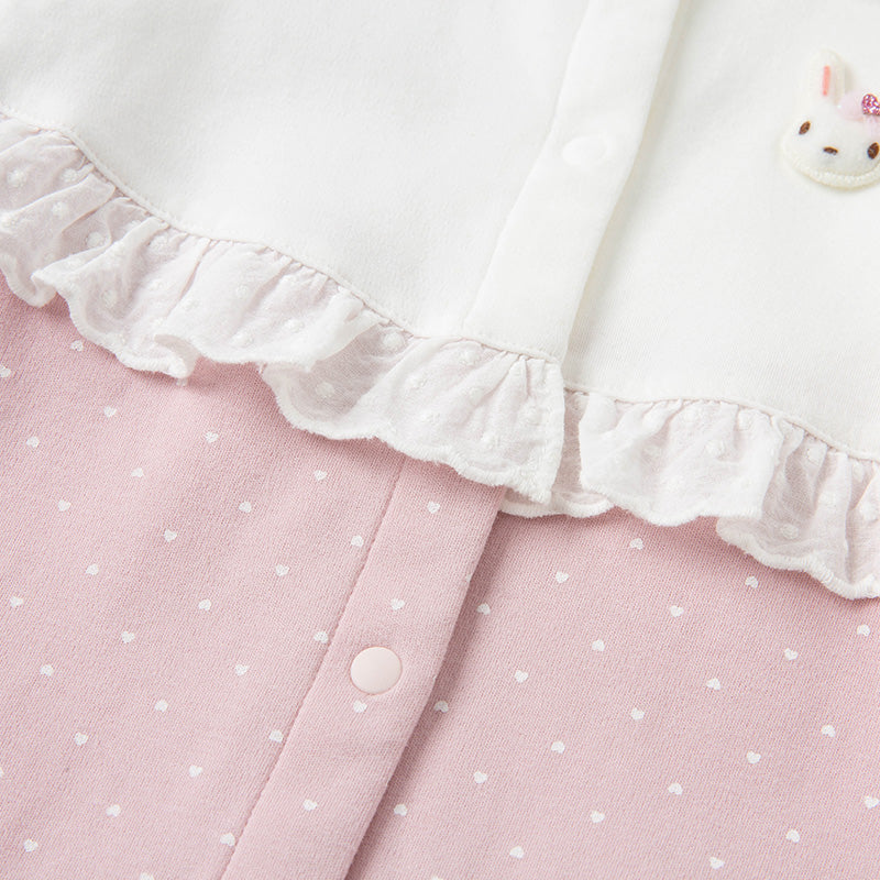 Polka dot bunny girls romper