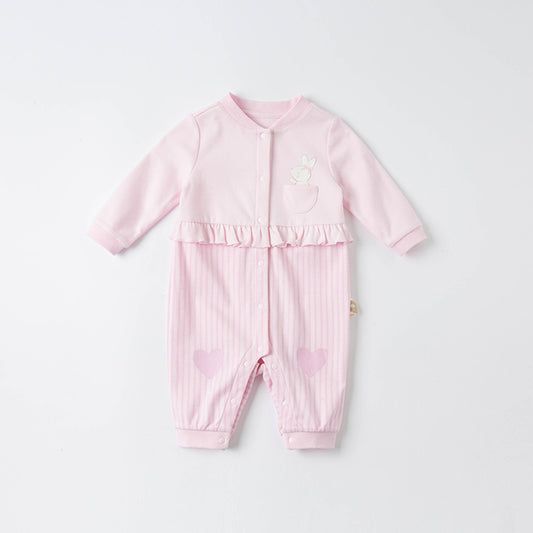 Striped bunny girls romper