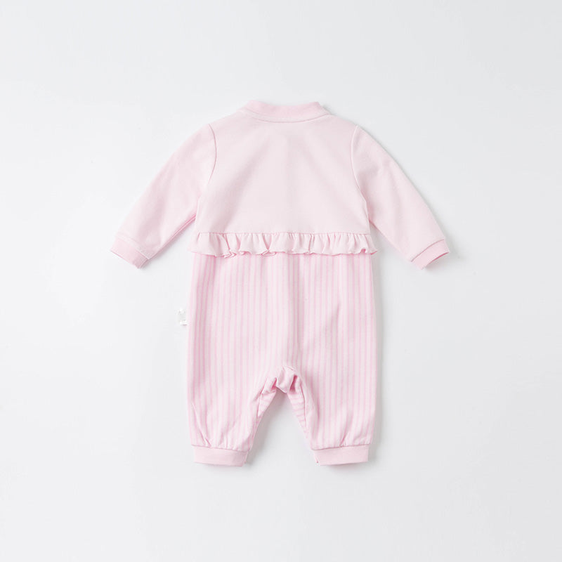 Striped bunny girls romper