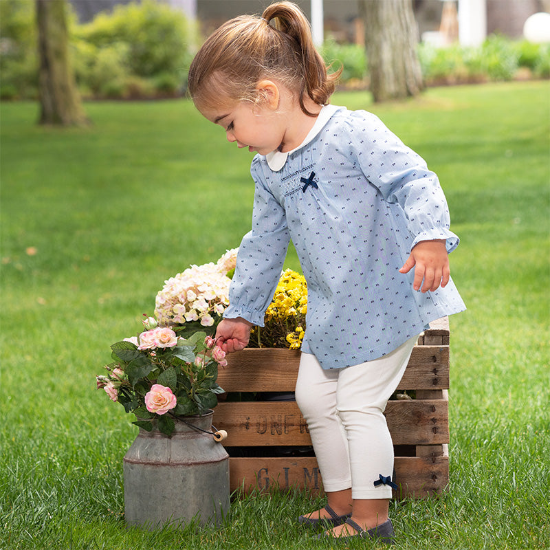 Smocked long sleeve shirt and pant Girls Pant set