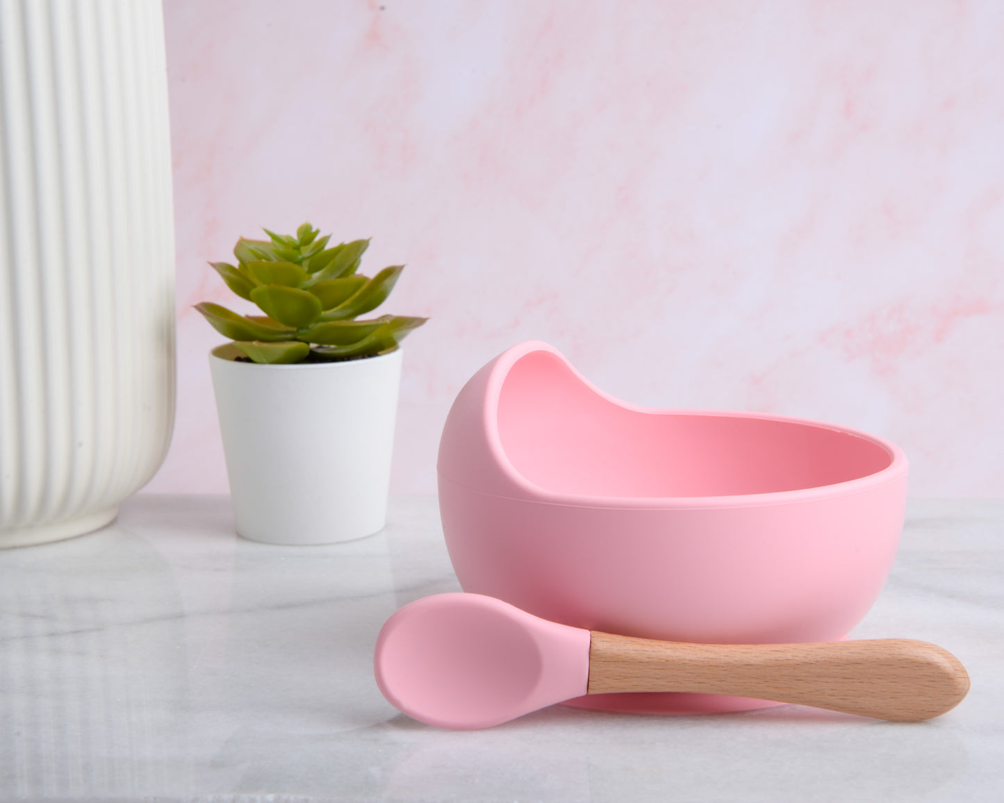 BPA Free Silicone Bowl and Spoon Set-Mint