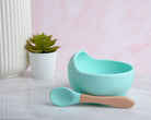 BPA Free Silicone Bowl and Spoon Set-Mint