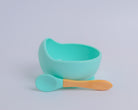 BPA Free Silicone Bowl and Spoon Set-Mint