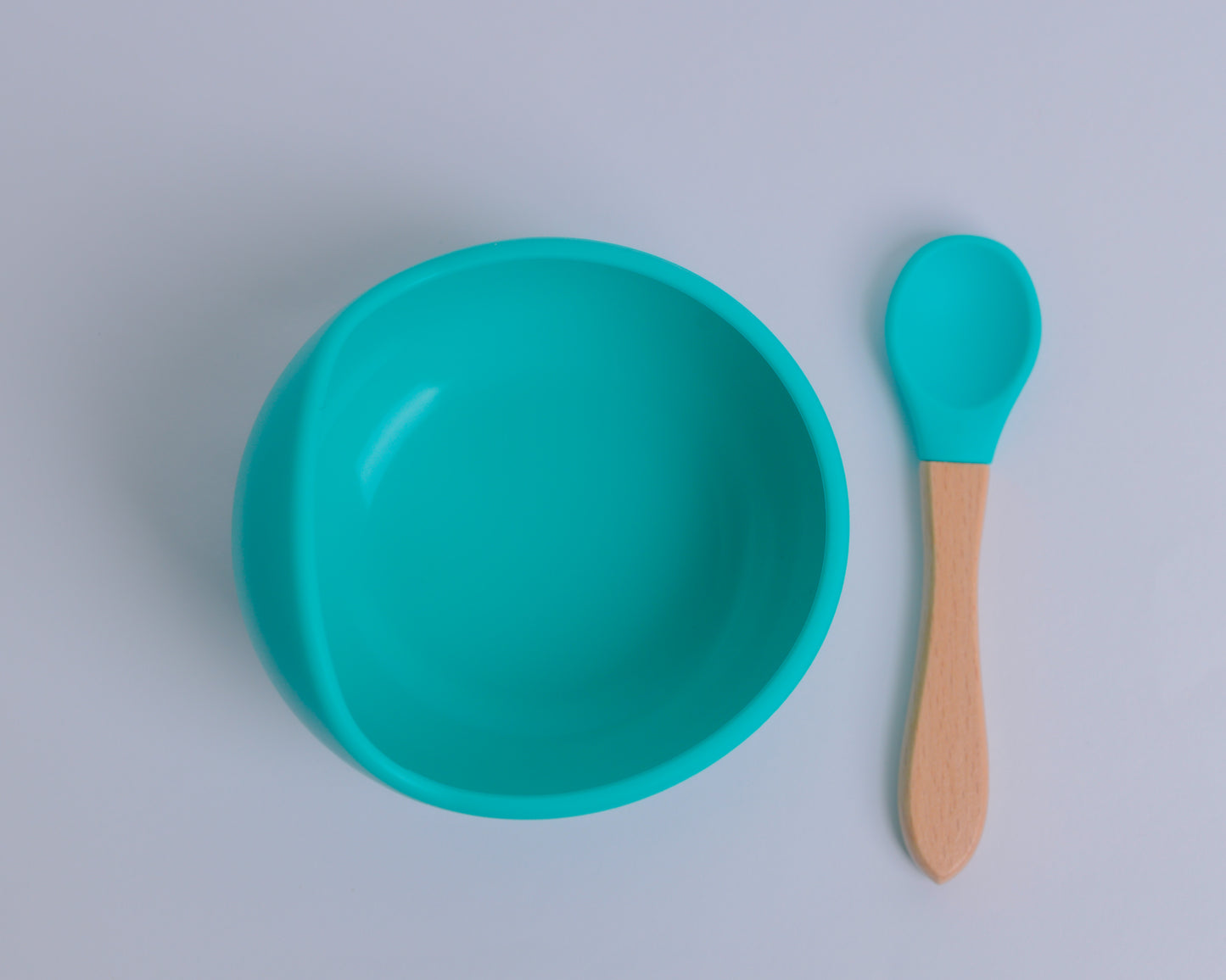 BPA Free Silicone Bowl and Spoon Set-Mint