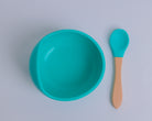 BPA Free Silicone Bowl and Spoon Set-Mint