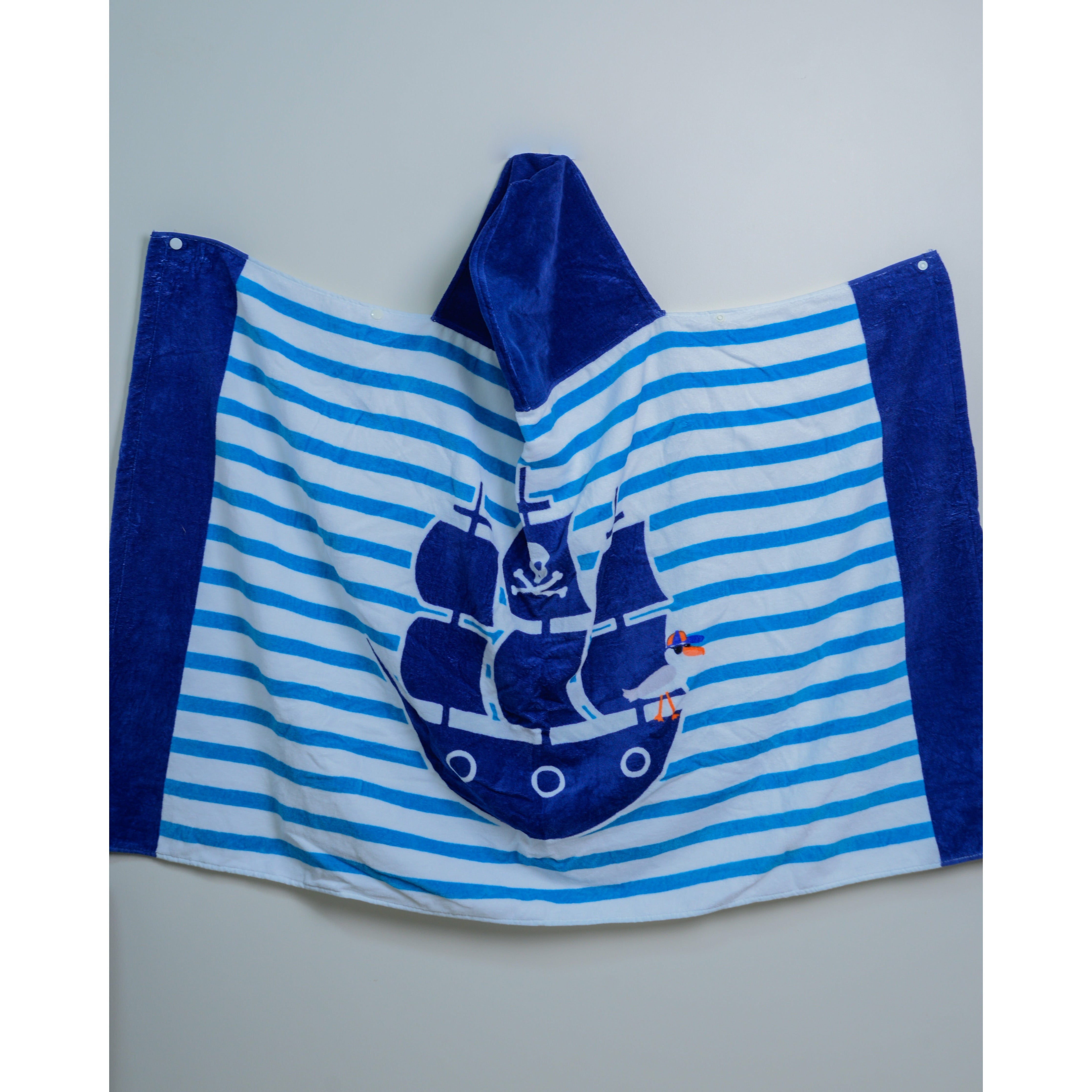 Cotton Hooded Beach Towel-Pirate