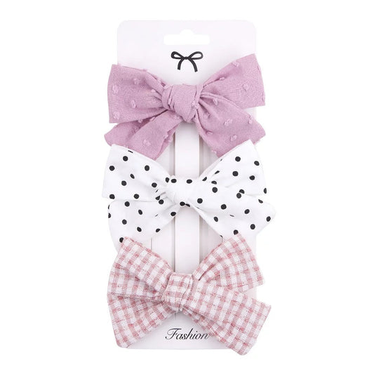 Multicolor Bow clip set