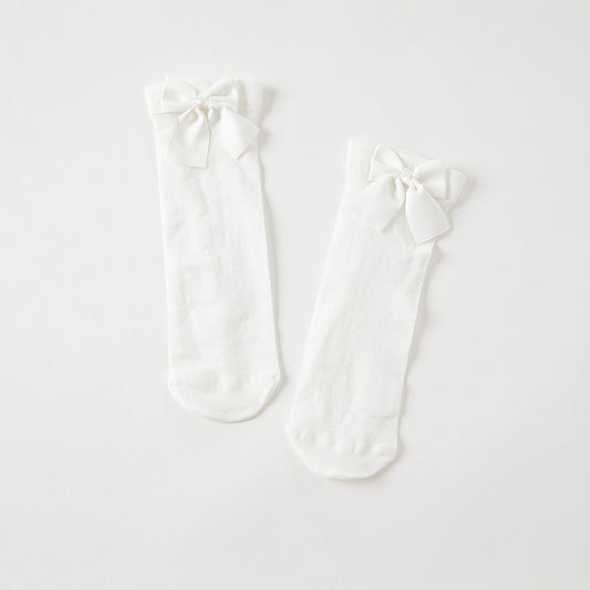 White Nylon Bow socks