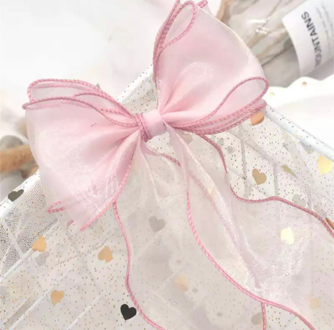 Large Organza hair bow barrettes