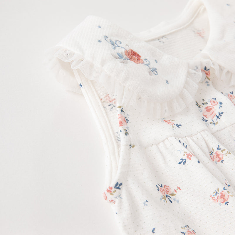 Floral Embroidery Romper