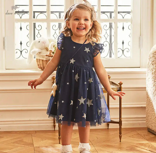 Navy Blue Stars dress and bag set