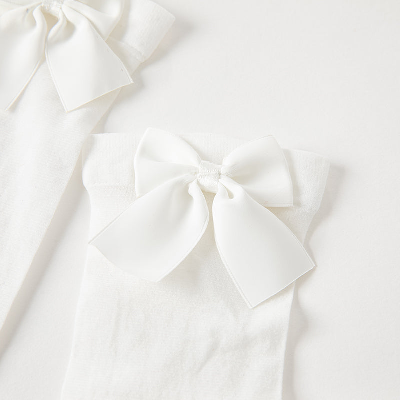 White Nylon Bow socks