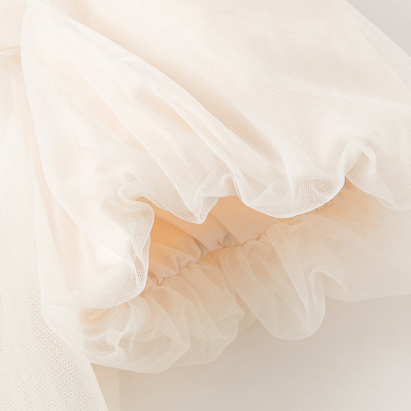 Cream Tulle Flowers Dress