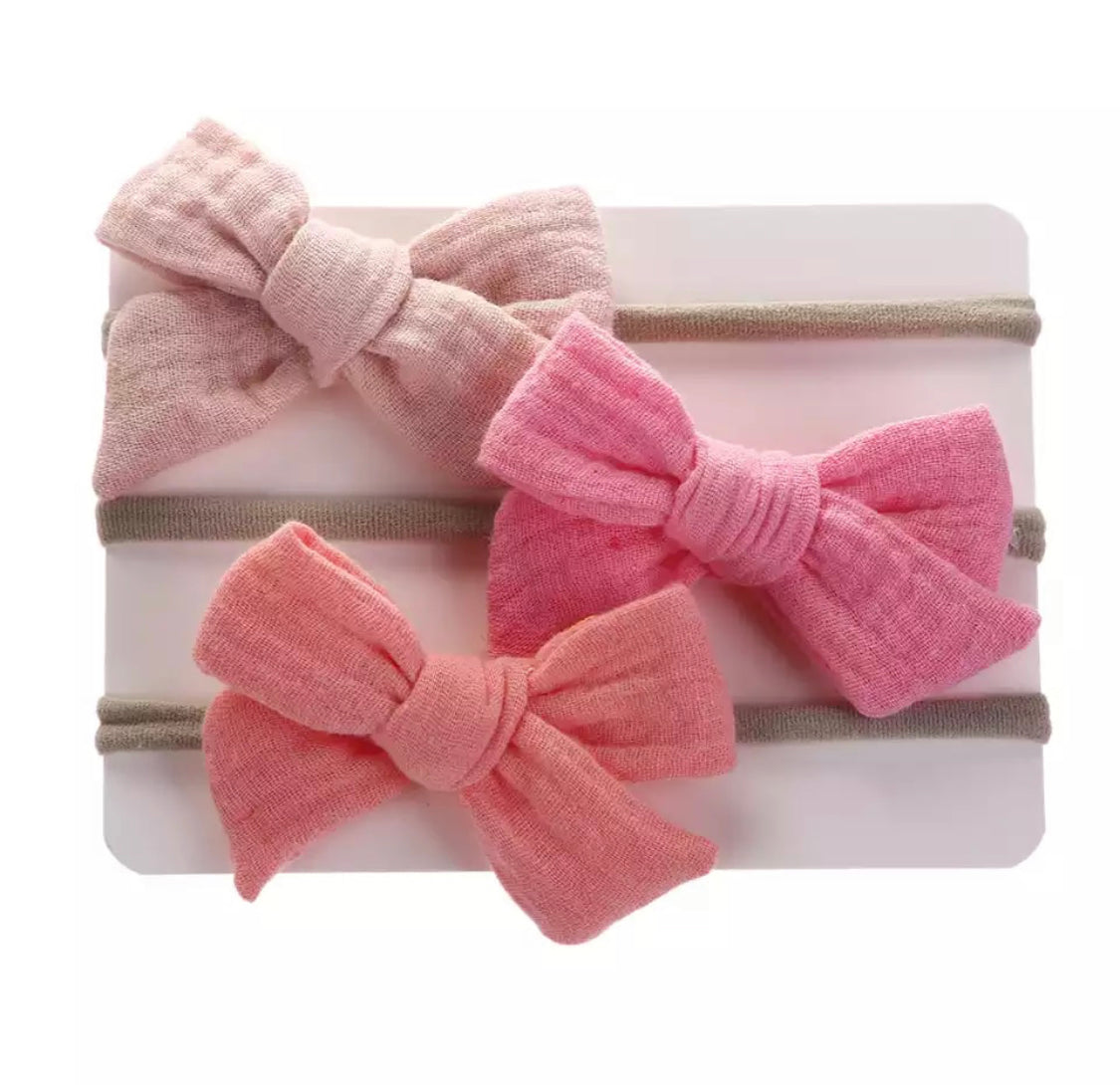 Baby bow headband set